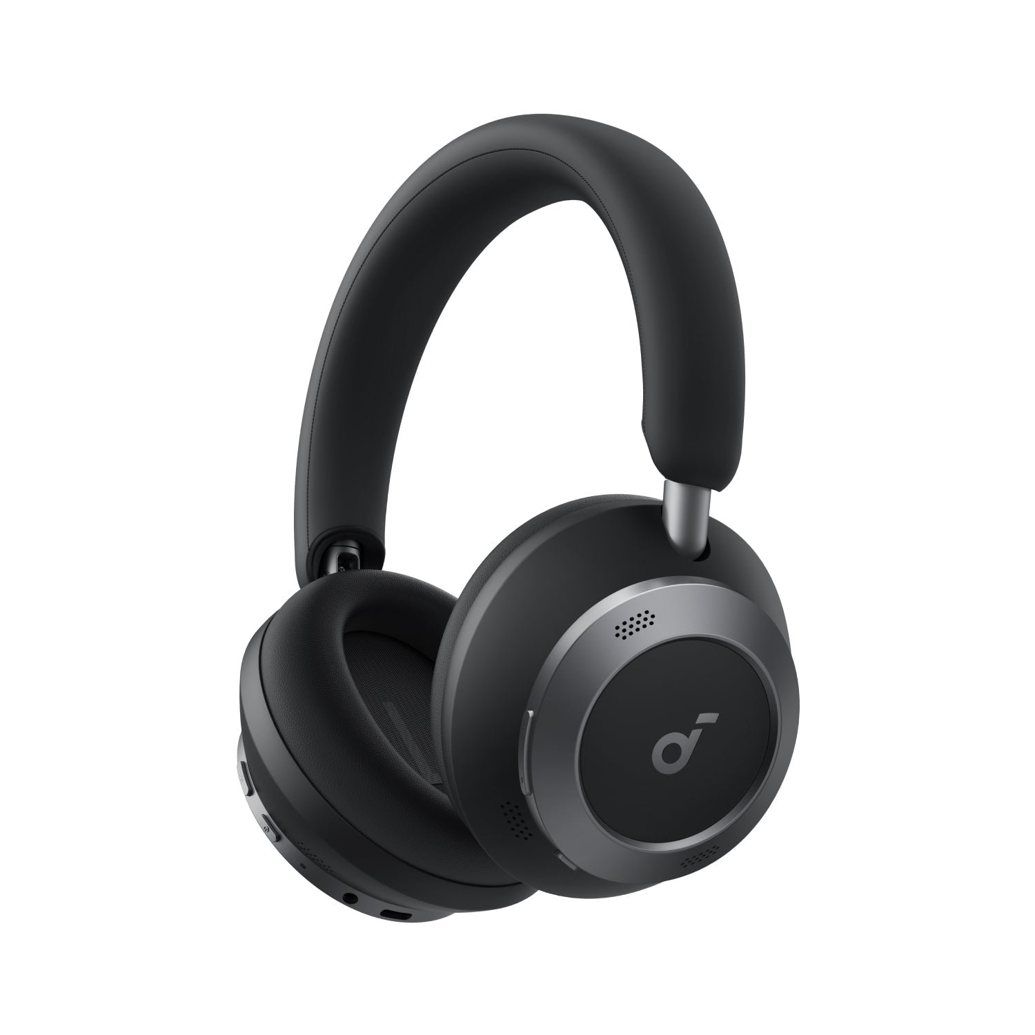 Cascos soundcore Space One Pro negros sobre fondo blanco, foto de producto del fabricante